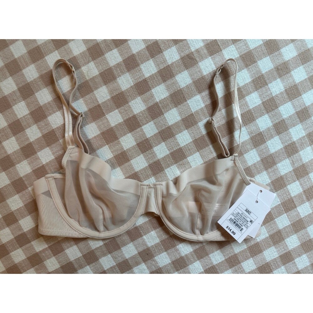 NWT 32C Auden Unlined Demi Bra in Blush